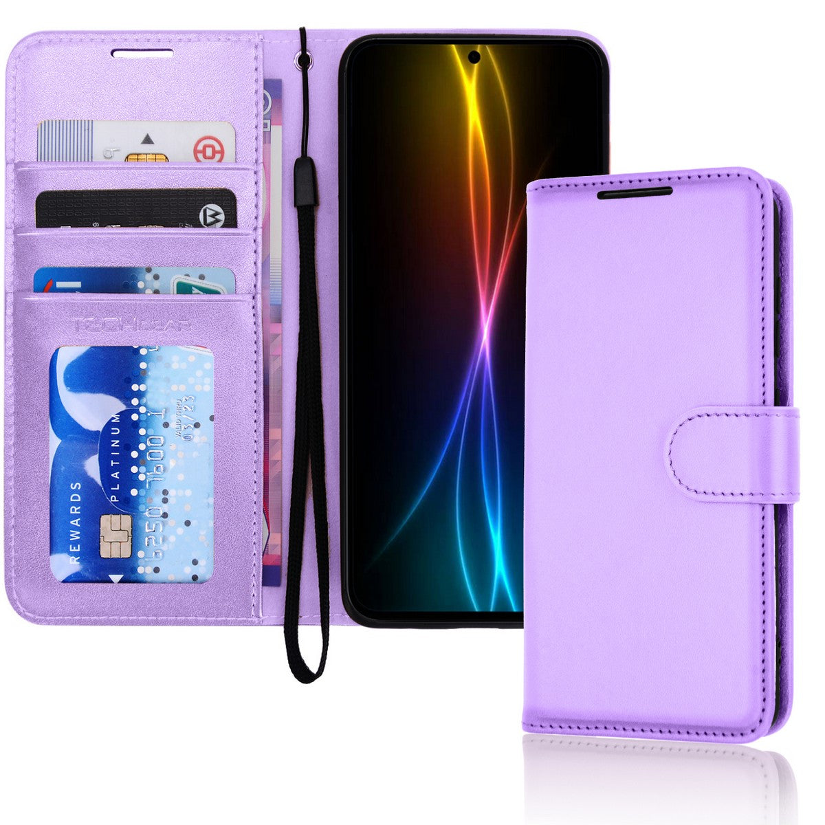 TECHGEAR RFID Wallet Case for Samsung Galaxy S26 Plus 5G (S26+) – Premium PU Leather Flip Cover with Card Slots, Clear ID Window, Kickstand & Wrist Strap
