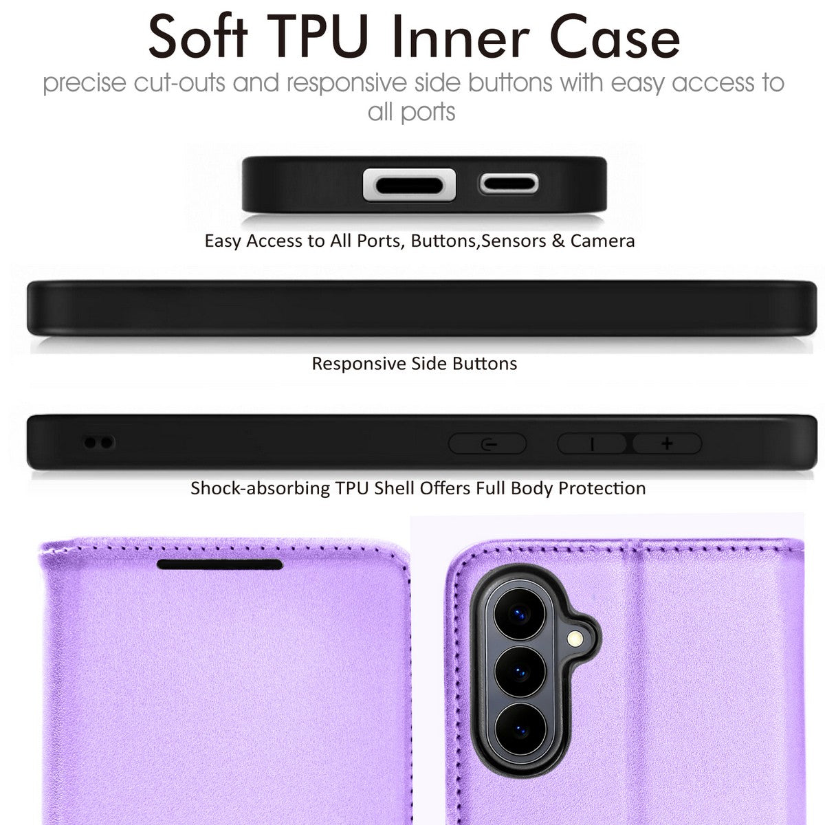 TECHGEAR RFID Wallet Case for Samsung Galaxy S26 Plus 5G (S26+) – Premium PU Leather Flip Cover with Card Slots, Clear ID Window, Kickstand & Wrist Strap