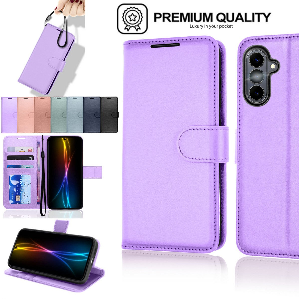 TECHGEAR RFID Wallet Case for Samsung Galaxy S26 Plus 5G (S26+) – Premium PU Leather Flip Cover with Card Slots, Clear ID Window, Kickstand & Wrist Strap