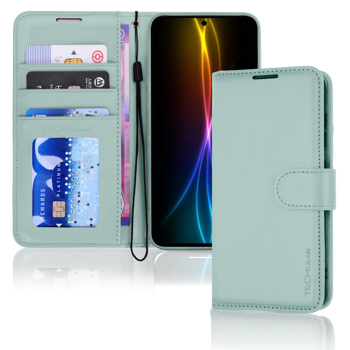 TECHGEAR RFID Wallet Case for Samsung Galaxy S26 Plus 5G (S26+) – Premium PU Leather Flip Cover with Card Slots, Clear ID Window, Kickstand & Wrist Strap