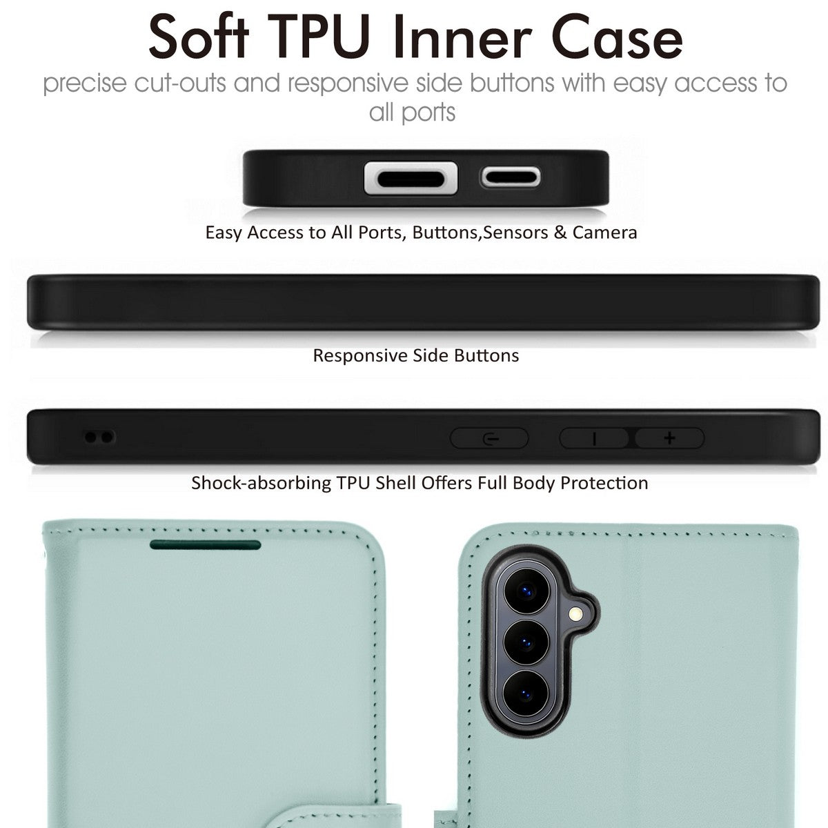 TECHGEAR RFID Wallet Case for Samsung Galaxy S26 Plus 5G (S26+) – Premium PU Leather Flip Cover with Card Slots, Clear ID Window, Kickstand & Wrist Strap