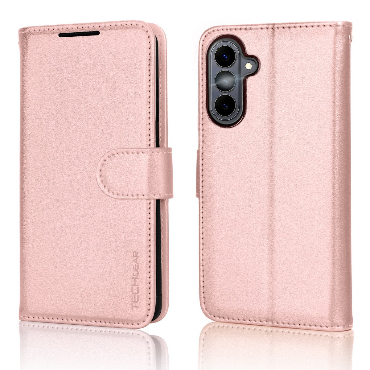 TECHGEAR RFID Wallet Case for Samsung Galaxy S26 Plus 5G (S26+) – Premium PU Leather Flip Cover with Card Slots, Clear ID Window, Kickstand & Wrist Strap