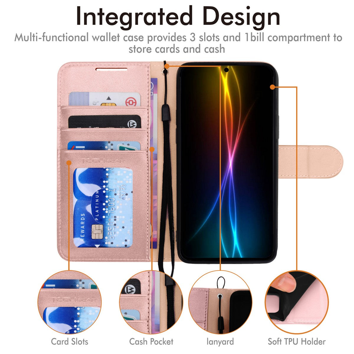 TECHGEAR RFID Wallet Case for Samsung Galaxy S26 Plus 5G (S26+) – Premium PU Leather Flip Cover with Card Slots, Clear ID Window, Kickstand & Wrist Strap
