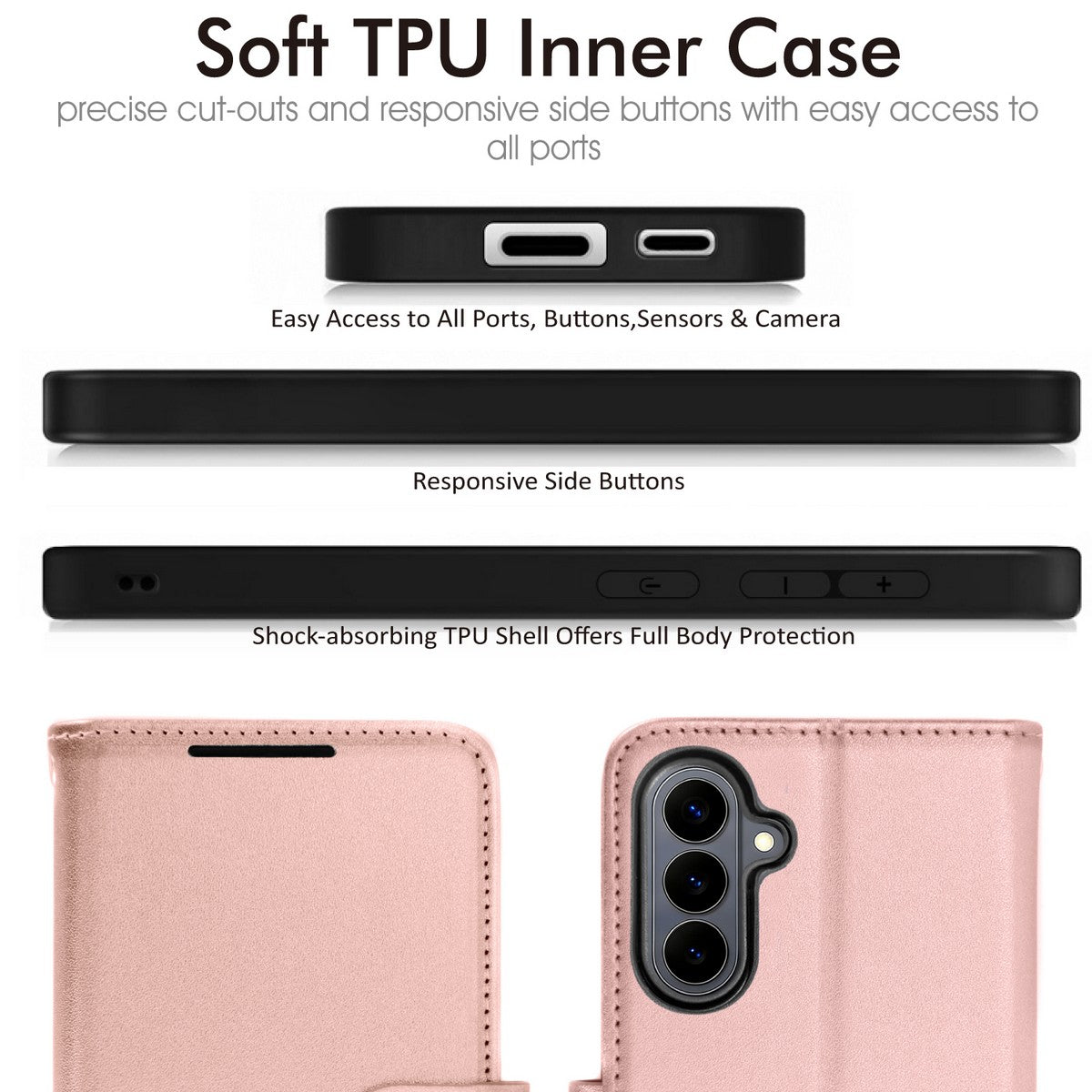 TECHGEAR RFID Wallet Case for Samsung Galaxy S26 Plus 5G (S26+) – Premium PU Leather Flip Cover with Card Slots, Clear ID Window, Kickstand & Wrist Strap
