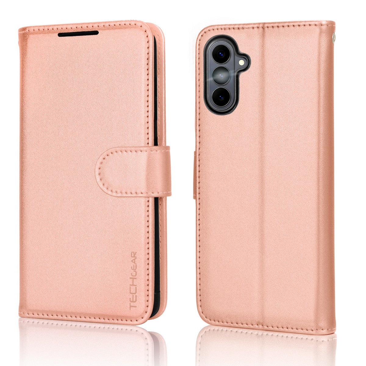 TECHGEAR RFID Wallet Case for Samsung Galaxy S26 Plus 5G (S26+) – Premium PU Leather Flip Cover with Card Slots, Clear ID Window, Kickstand & Wrist Strap