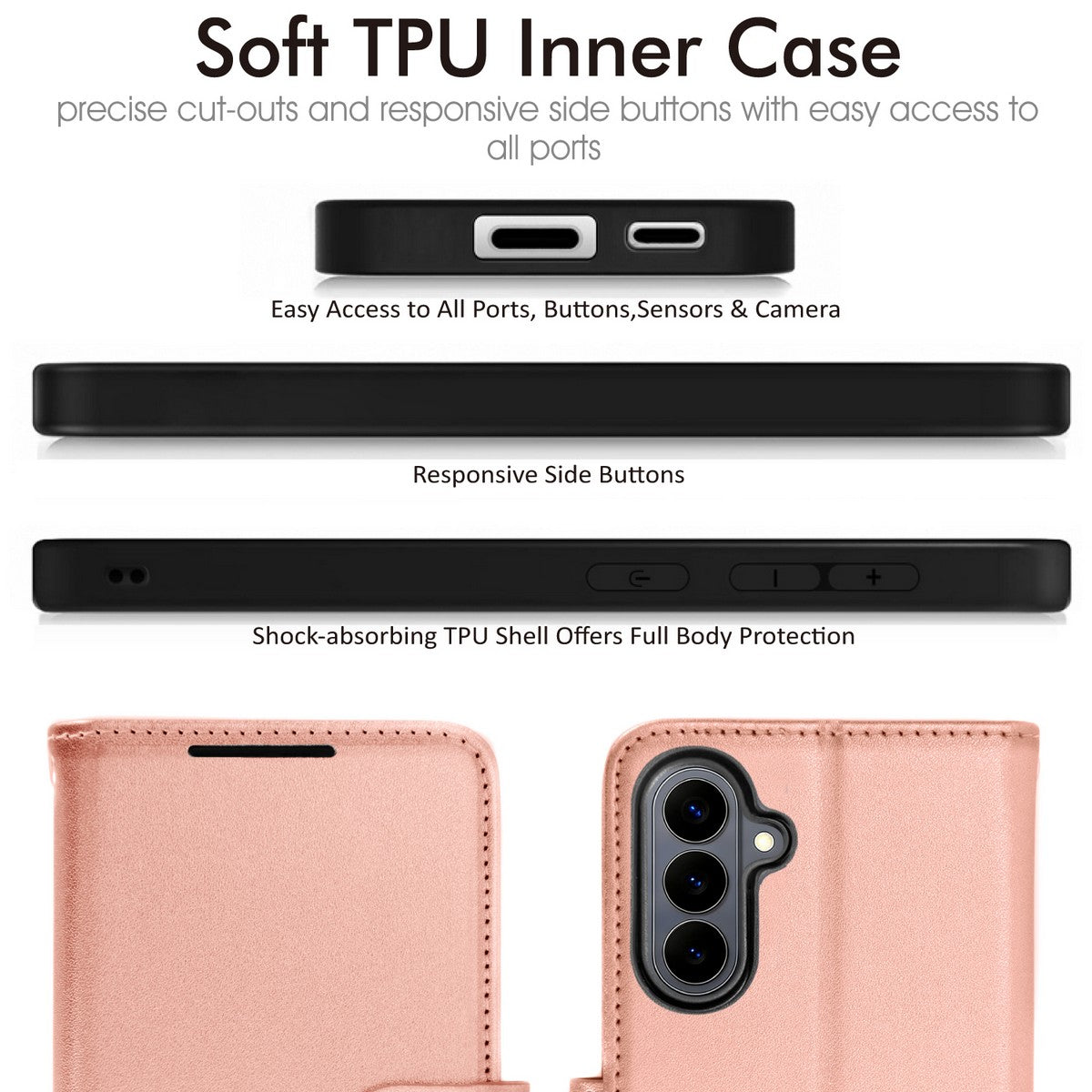 TECHGEAR RFID Wallet Case for Samsung Galaxy S26 Plus 5G (S26+) – Premium PU Leather Flip Cover with Card Slots, Clear ID Window, Kickstand & Wrist Strap