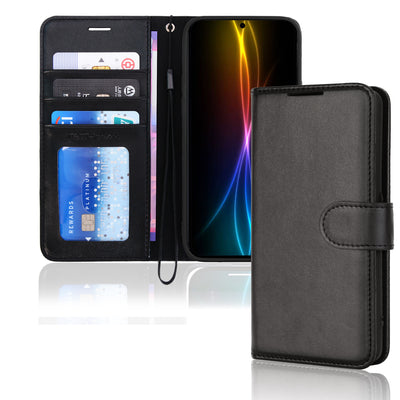 [Wallet Case] Protective Cover with Cash & RFID Blocking Card Holder, Stand and Wrist Strap For Samsung Galaxy S25 FE