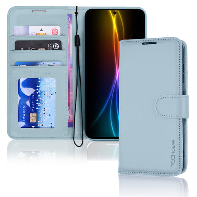 [Wallet Case] Protective Cover with Cash & RFID Blocking Card Holder, Stand and Wrist Strap For Samsung Galaxy S25 FE