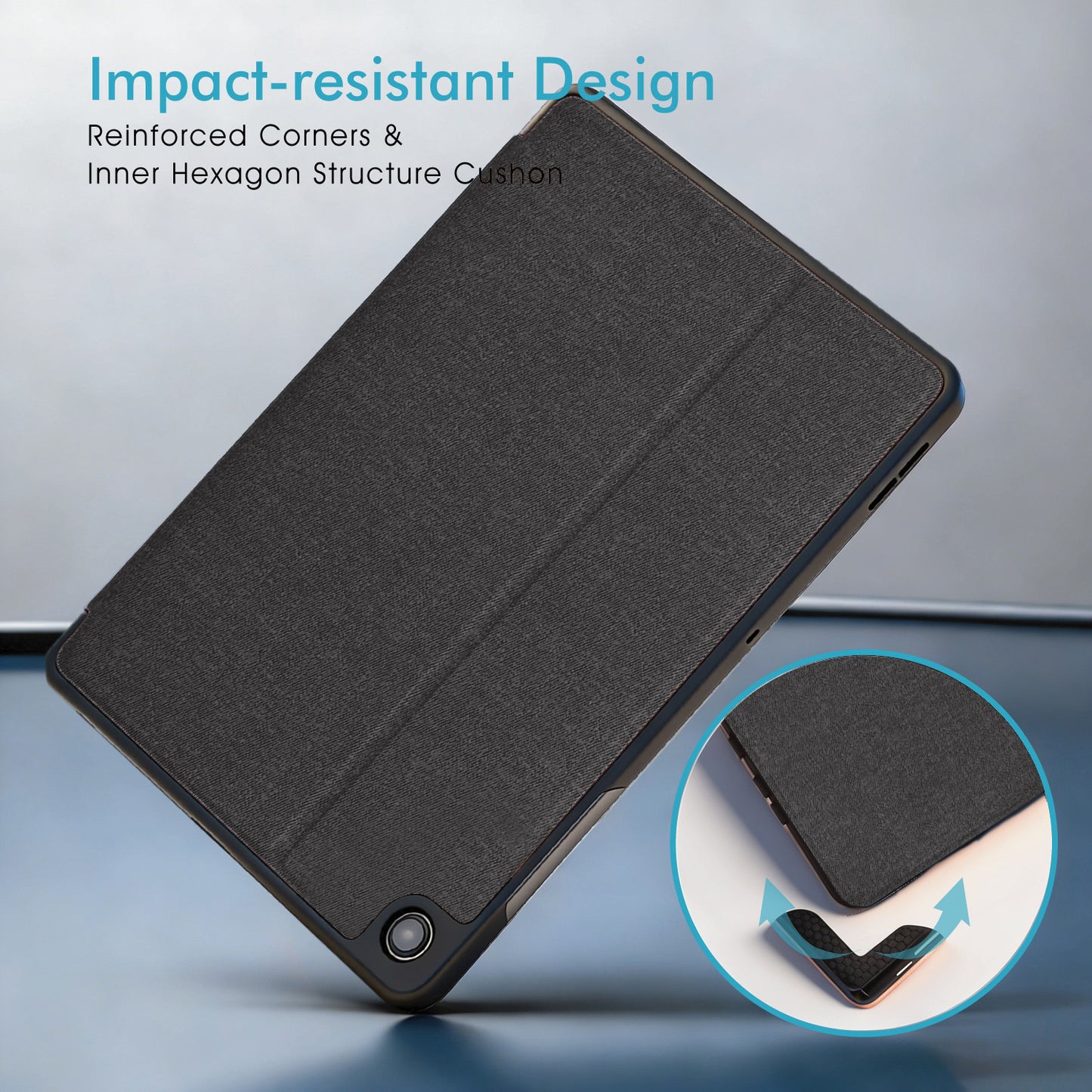 TECHGEAR Smart Case for Samsung Galaxy Tab A11+ / A11 Plus 11" (SM-X230 / SM-X236) – Slim PU Leather Folio Stand with Stylus Holder & Auto Wake Sleep