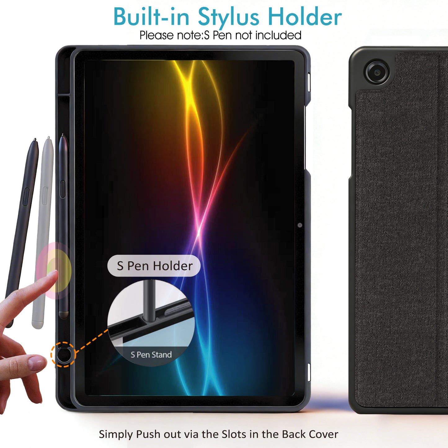 TECHGEAR Smart Case for Samsung Galaxy Tab A11+ / A11 Plus 11" (SM-X230 / SM-X236) – Slim PU Leather Folio Stand with Stylus Holder & Auto Wake Sleep