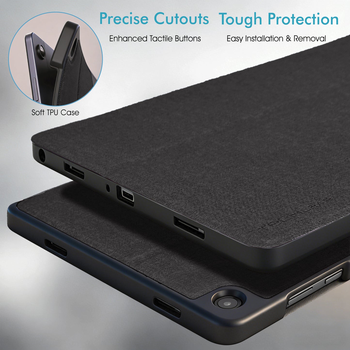 TECHGEAR Smart Case for Samsung Galaxy Tab A9+ / A9 Plus 11" (SM-X210 / SM-X215 / SM-X216) – Slim PU Leather Folio Stand with Stylus Holder & Auto Wake Sleep