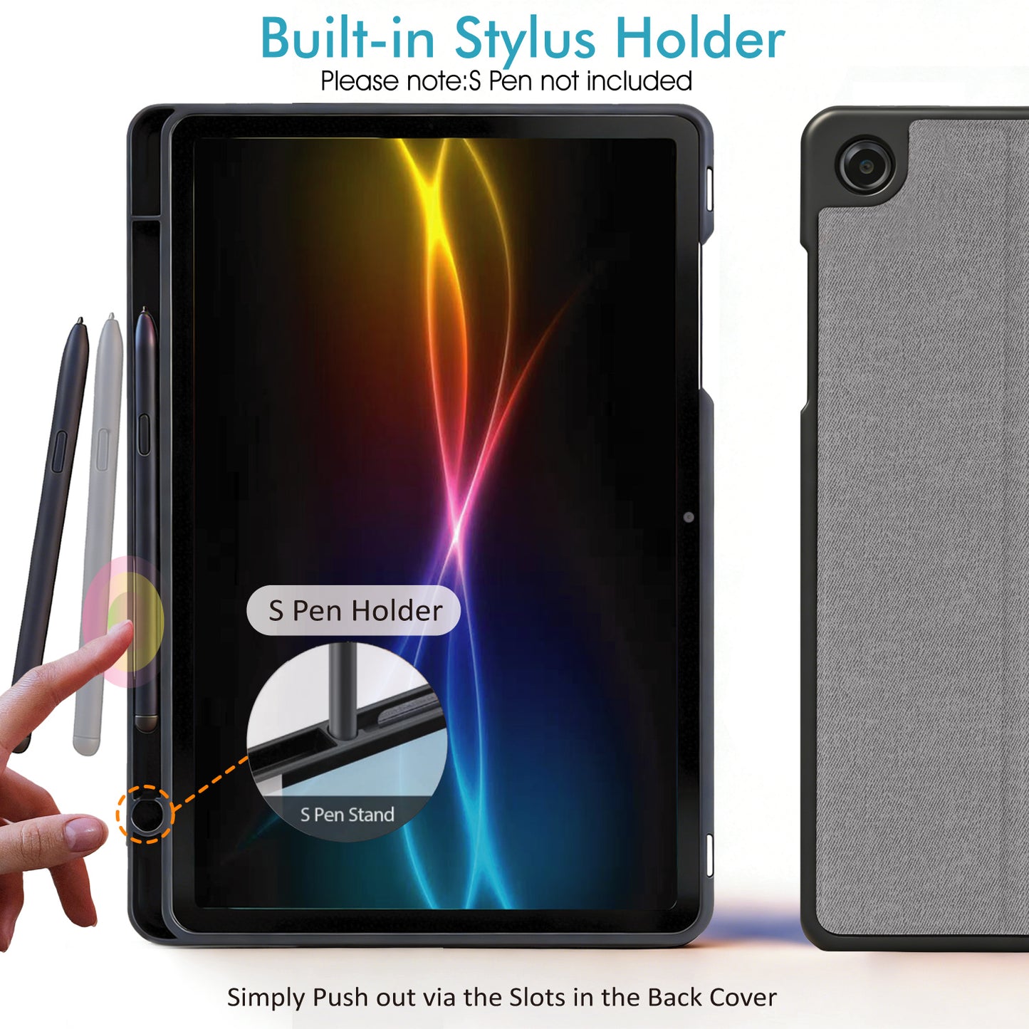 TECHGEAR Smart Case for Samsung Galaxy Tab A9+ / A9 Plus 11" (SM-X210 / SM-X215 / SM-X216) – Slim PU Leather Folio Stand with Stylus Holder & Auto Wake Sleep