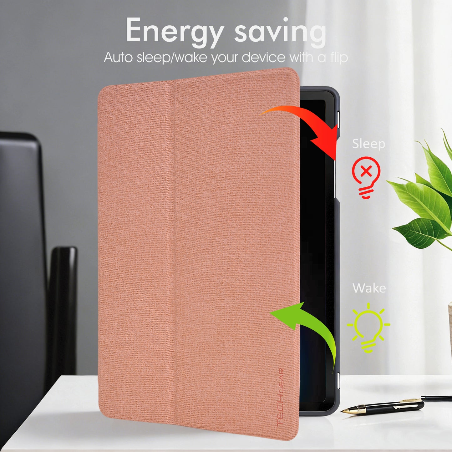 TECHGEAR Smart Case for Samsung Galaxy Tab A9+ / A9 Plus 11" (SM-X210 / SM-X215 / SM-X216) – Slim PU Leather Folio Stand with Stylus Holder & Auto Wake Sleep