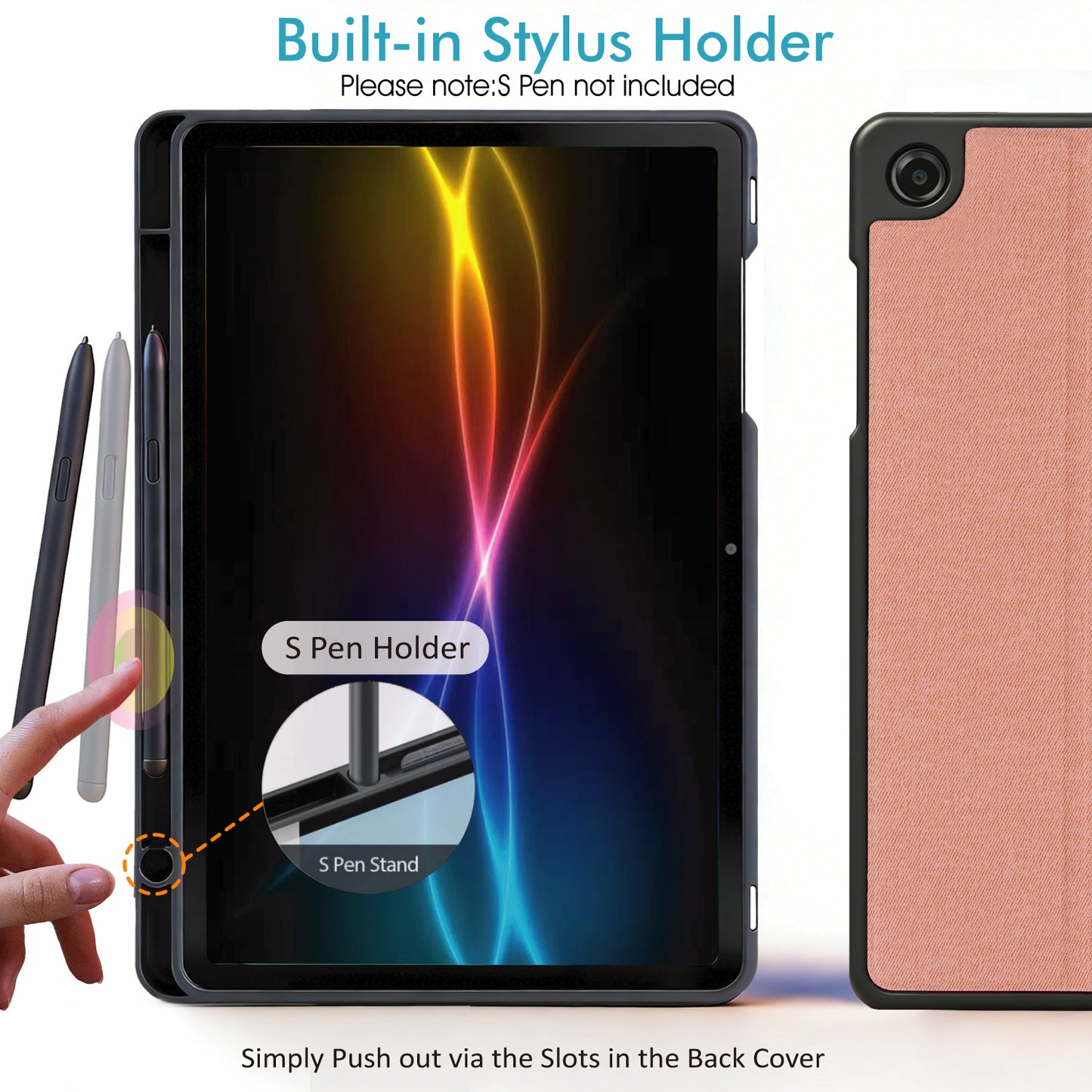 TECHGEAR Smart Case for Samsung Galaxy Tab A11+ / A11 Plus 11" (SM-X230 / SM-X236) – Slim PU Leather Folio Stand with Stylus Holder & Auto Wake Sleep