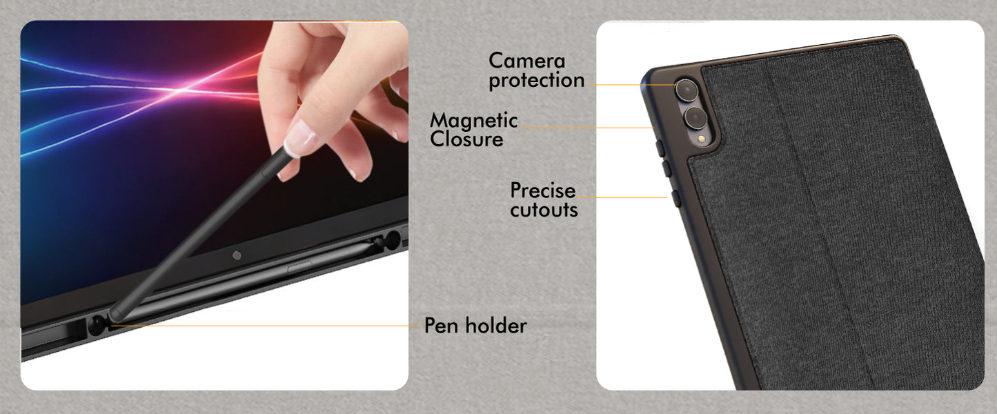 TECHGEAR Smart Case for Samsung Galaxy Tab S11 Ultra 14.6" (SM-X930 / SM-X936) – Slim PU Leather Folio Stand with S Pen Holder & Auto Wake Sleep