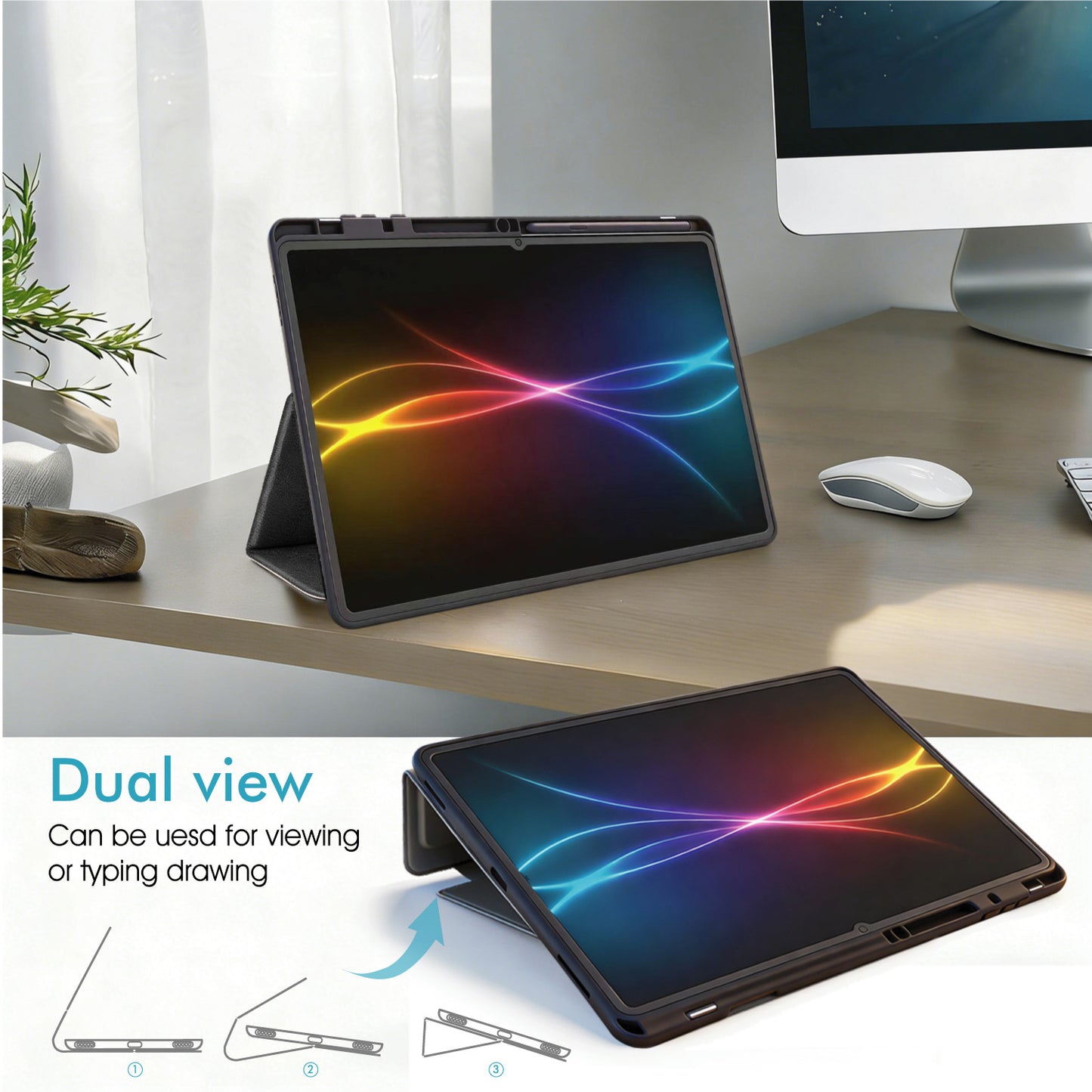 TECHGEAR Smart Case for Samsung Galaxy Tab S11 Ultra 14.6" (SM-X930 / SM-X936) – Slim PU Leather Folio Stand with S Pen Holder & Auto Wake Sleep