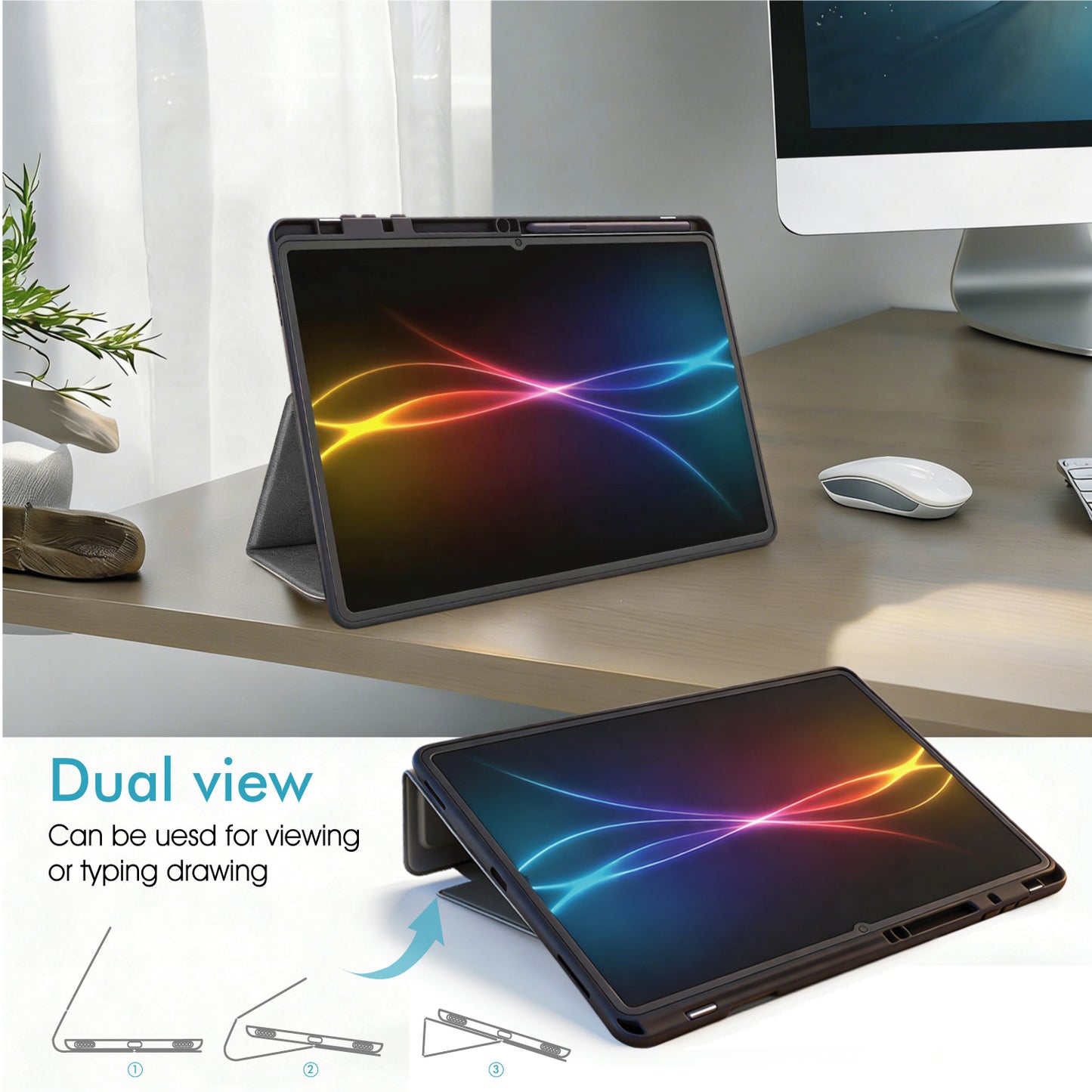 TECHGEAR Smart Case for Samsung Galaxy Tab S11 Ultra 14.6" (SM-X930 / SM-X936) – Slim PU Leather Folio Stand with S Pen Holder & Auto Wake Sleep