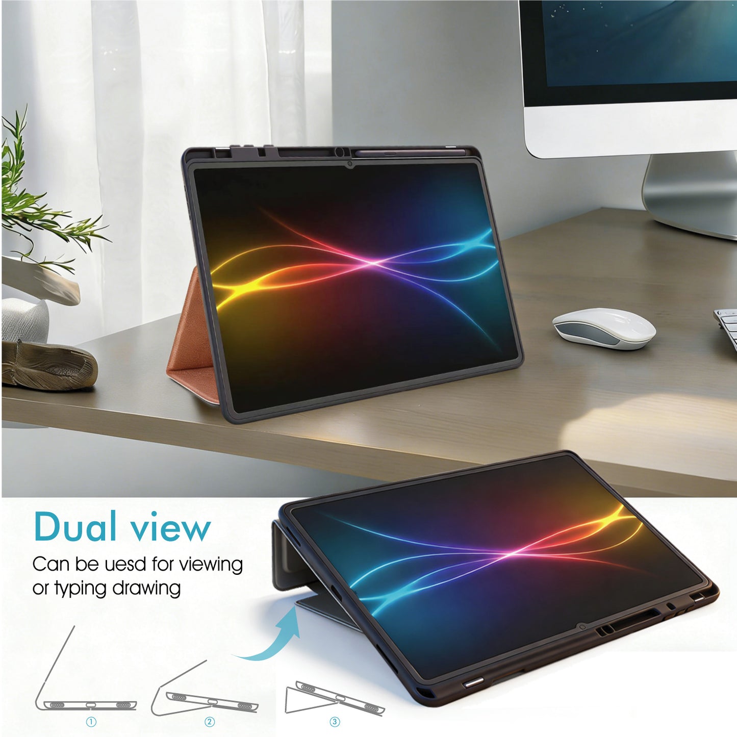 TECHGEAR Smart Case for Samsung Galaxy Tab S11 Ultra 14.6" (SM-X930 / SM-X936) – Slim PU Leather Folio Stand with S Pen Holder & Auto Wake Sleep