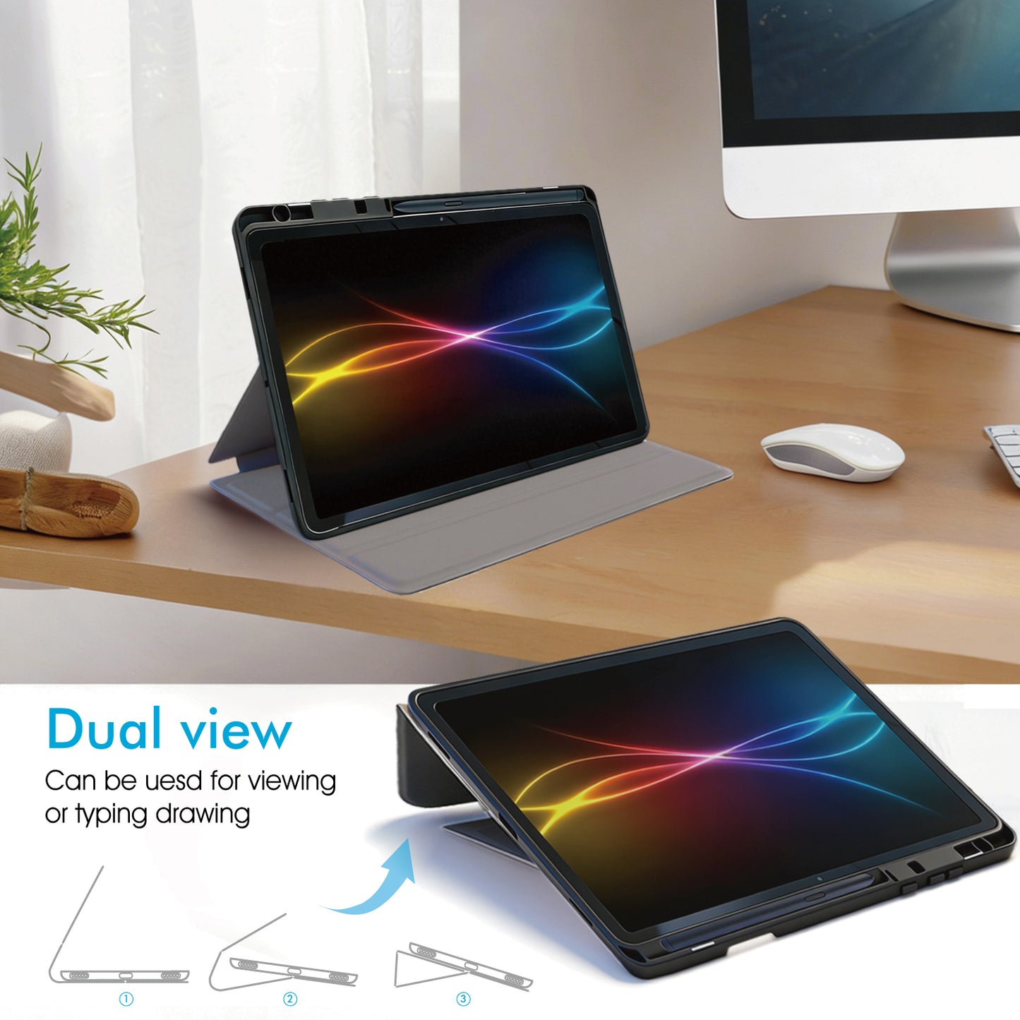 TECHGEAR Smart Case for Samsung Galaxy Tab S11 11" (SM-X730 / SM-X736) – Slim PU Leather Folio Stand with S Pen Holder & Auto Wake Sleep