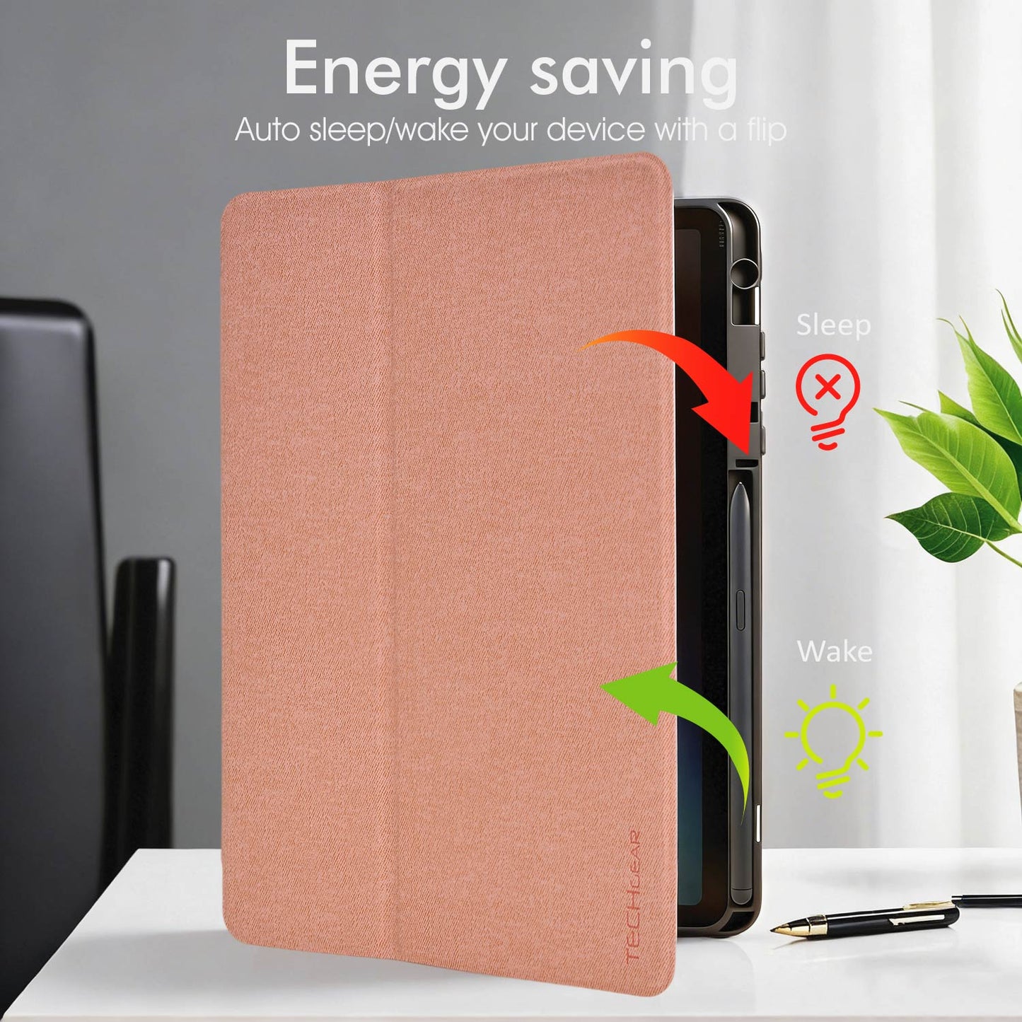 TECHGEAR Smart Case for Samsung Galaxy Tab S11 11" (SM-X730 / SM-X736) – Slim PU Leather Folio Stand with S Pen Holder & Auto Wake Sleep