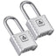 SharkByte Heavy Duty Long Shackle Combination Padlock 52mm – Weatherproof Outdoor Lock with 8mm Stainless Steel Shackle, Anti-Rust, Resettable Code, One-Button Locking for Gate, Warehouse, School, Shed, Storage, Garage (1 / 2 Pack)