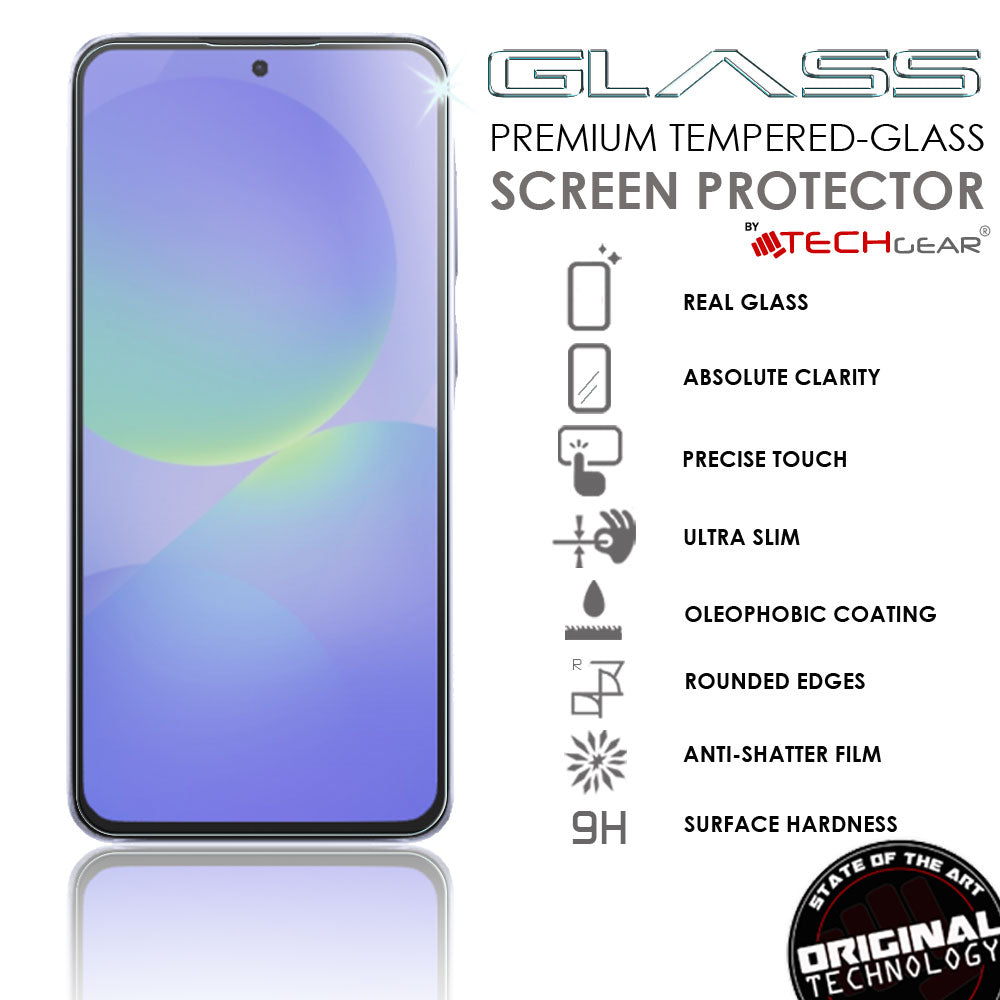 TECHGEAR Tempered Glass Screen Protector for Samsung Galaxy A57 5G / A56 5G - 9H Toughened Glass, Crystal Clear Display, Easy-Clean Surface, Case Friendly (1 Pack / 2 Pack / 3 Pack)