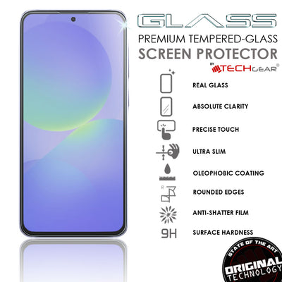 TECHGEAR Tempered Glass Screen Protector for Samsung Galaxy A37 5G / A36 5G - 9H Toughened Glass, Crystal Clear Display, Easy-Clean Surface, Case Friendly (1 Pack / 2 Pack / 3 Pack)