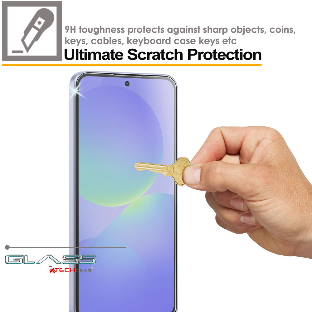 TECHGEAR Tempered Glass Screen Protector for Samsung Galaxy A57 5G / A56 5G - 9H Toughened Glass, Crystal Clear Display, Easy-Clean Surface, Case Friendly (1 Pack / 2 Pack / 3 Pack)