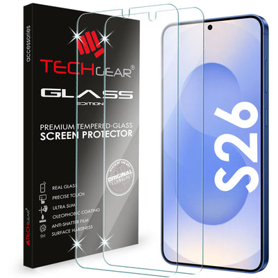 TECHGEAR Tempered Glass Screen Protector for Samsung Galaxy S26 5G - 9H Toughened Glass, Crystal Clear Display, Easy-Clean Surface, Case Friendly (1 Pack / 2 Pack / 3 Pack)