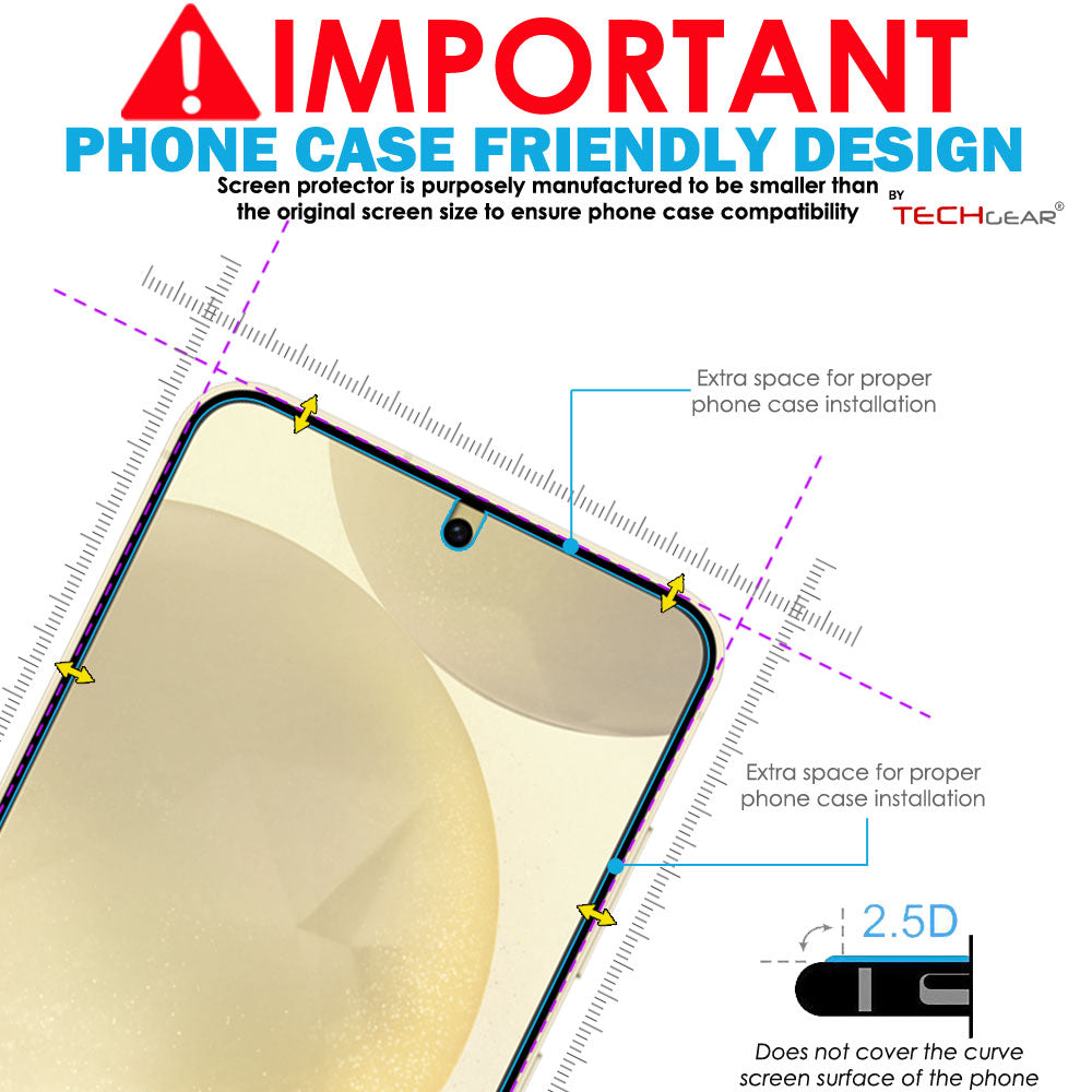 TECHGEAR Tempered Glass Screen Protector for Samsung Galaxy S26 5G - 9H Toughened Glass, Crystal Clear Display, Easy-Clean Surface, Case Friendly (1 Pack / 2 Pack / 3 Pack)