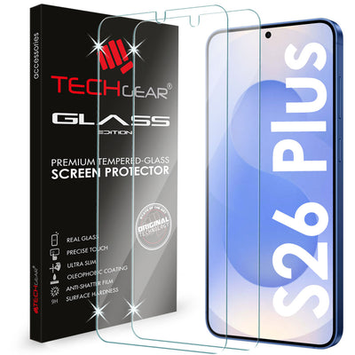 TECHGEAR Tempered Glass Screen Protector for Samsung Galaxy S26 Plus 5G - 9H Toughened Glass, Crystal Clear Display, Easy-Clean Surface, Case Friendly (1 Pack / 2 Pack / 3 Pack) (Copy)