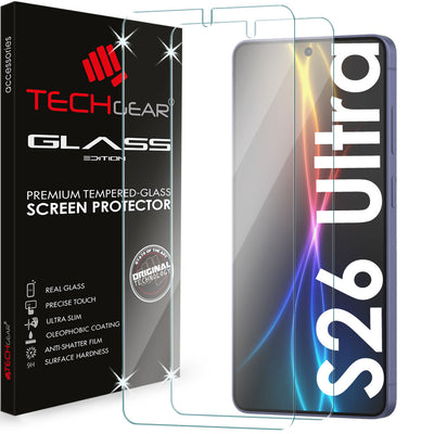 TECHGEAR Tempered Glass Screen Protector for Samsung Galaxy S26 Ultra 5G - 9H Toughened Glass, Crystal Clear Display, Easy-Clean Surface, Case Friendly (1 Pack / 2 Pack / 3 Pack) (Copy) (Copy)