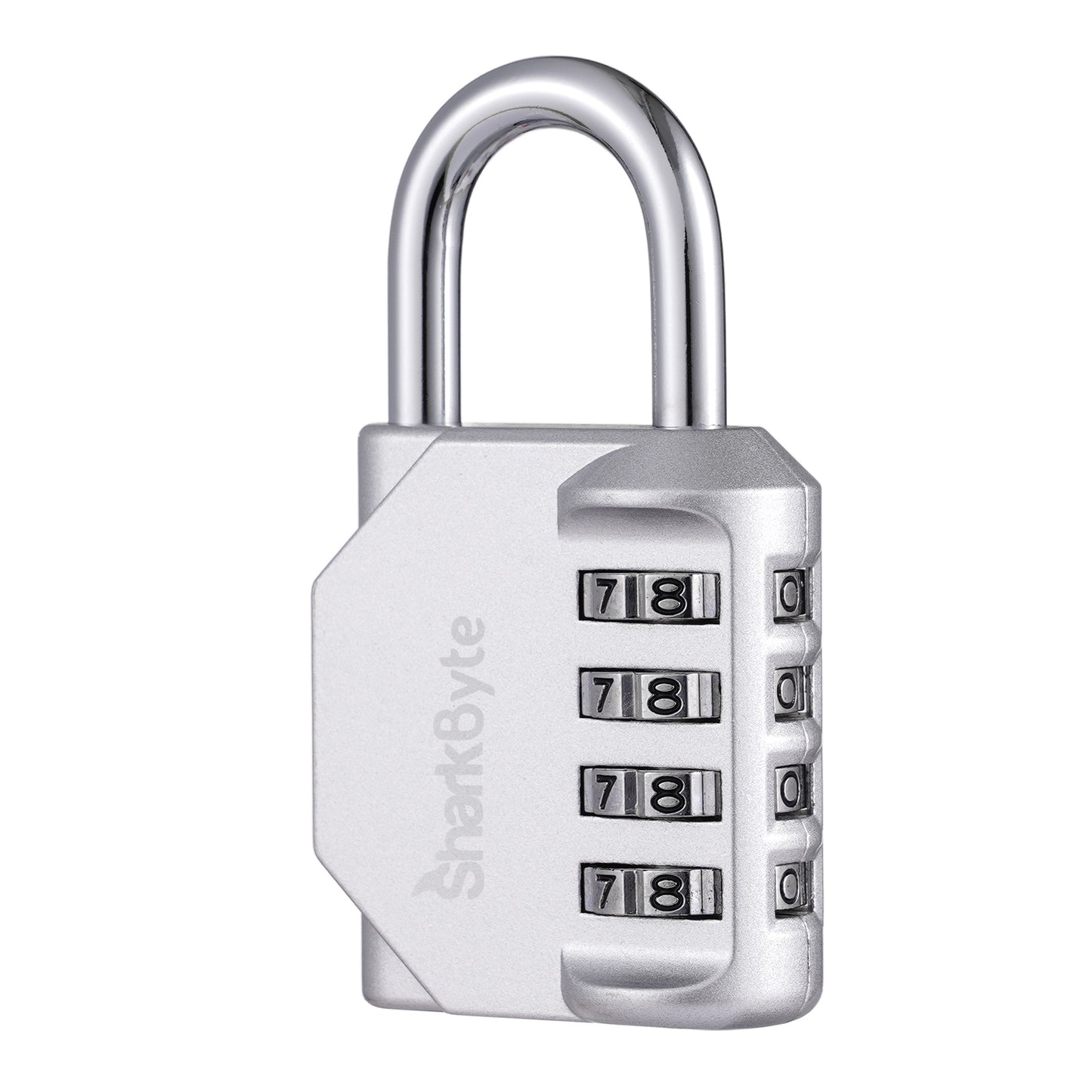 SharkByte Heavy Duty 4-Dial Combination Padlock – Weatherproof Outdoor Lock for Gym, School, Shed, Storage, Cabinet & Toolbox (1 / 2 / 3 / 4 Pack)