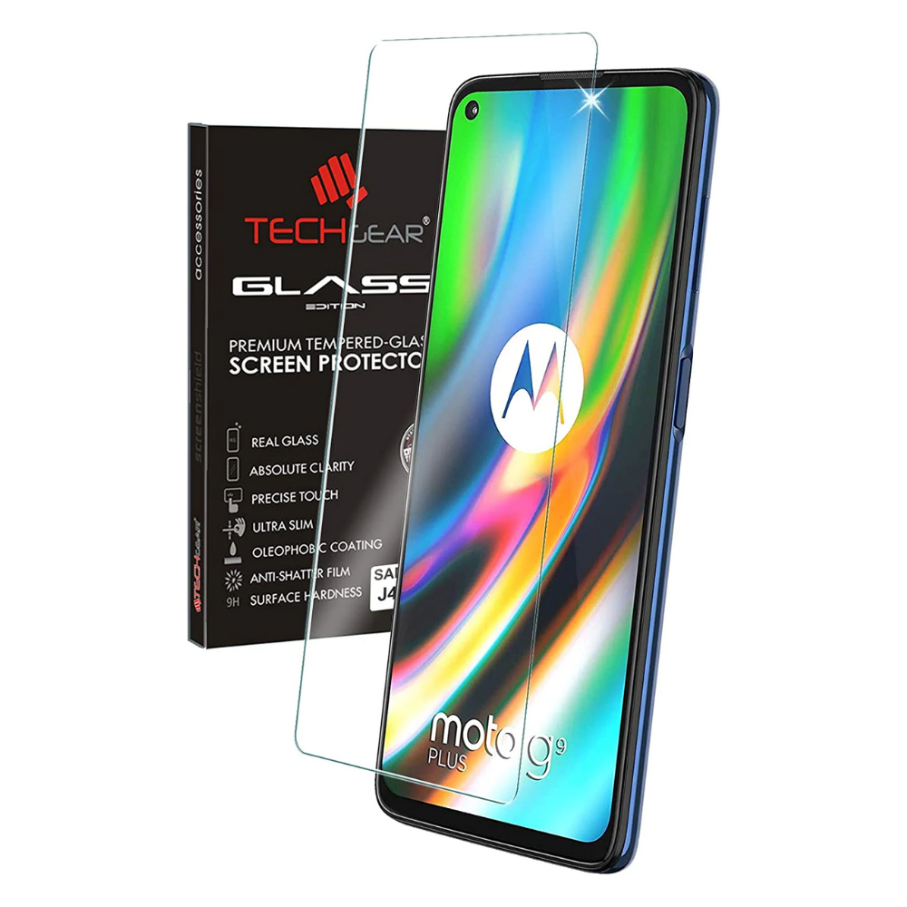 TECHGEAR GLASS Edition Compatible for Motorola Moto G9 ector Cover [9H Hardness] [No-Bubble