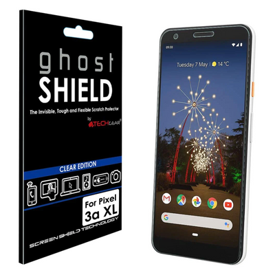 [Pack of 2] TECHGEAR Screen Protectors fits Google Pixel 3a XL [ghostSHIELD Edition] Reinforced TPU film Screen Protector [FULL Screen Coverage]