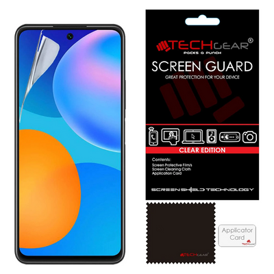 [3 Pack] TECHGEAR Screen Protectors Compatible with Huawei P Smart 2021, CLEAR LCD Screen Protectors Cover Guards
