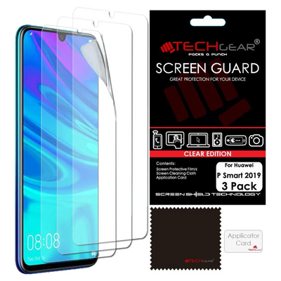 [3 Pack] Screen Protectors for Huawei P Smart 2019, CLEAR LCD Screen Protectors Cover Guards Compatible with 2019 Huawei P Smart