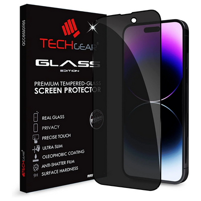 TECHGEAR Anti Spy Screen Protector for iPhone 14 Plus - PRIVACY Filter 3D GLASS Edition Genuine Tempered Glass Full Screen Protector