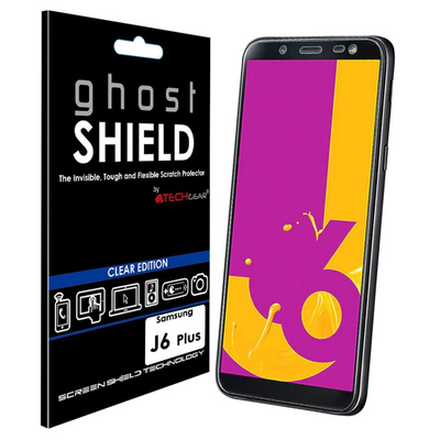 TECHGEAR Screen Protector for Samsung Galaxy J6 Plus [ghostSHIELD Edition] Reinforced TPU Screen Protector  with Full Screen Coverage including