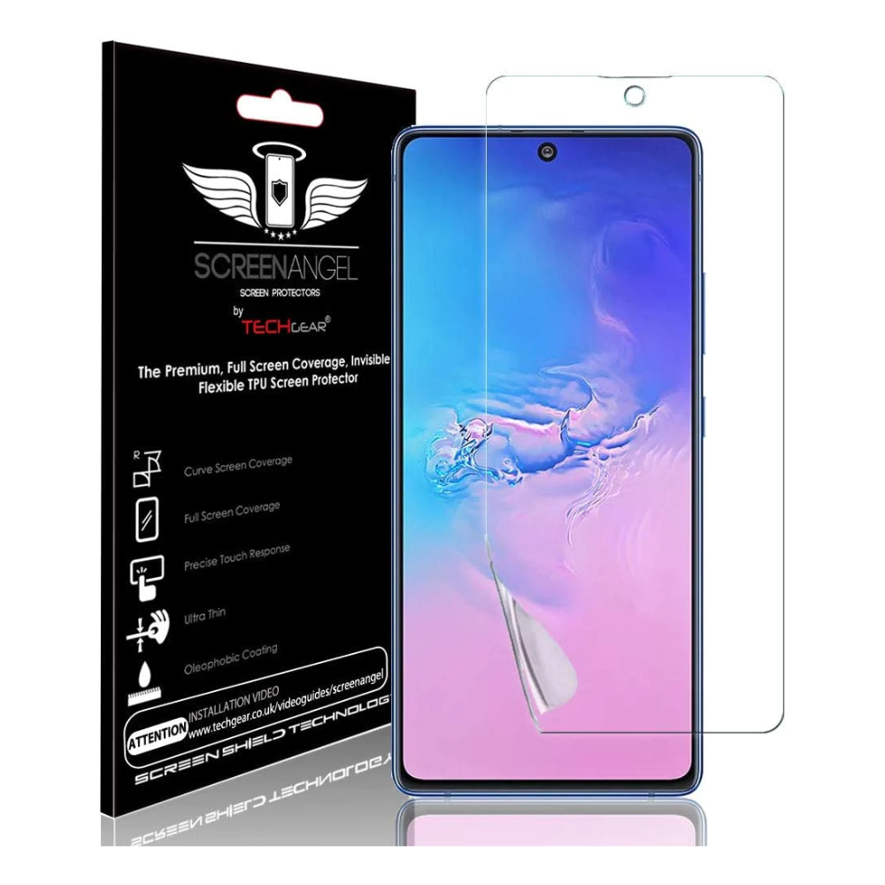 TECHGEAR Screen Protector fits Samsung Galaxy S10 Lite [Screen Angel Edition][Case Friendly][Bubble Free][FULL Screen Coverage] TPU Film