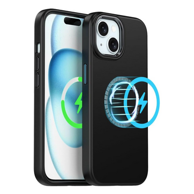 TECHGEAR iPhone 15 Magnetic Silicone Case, Premium Liquid Silicone Anti-Scratch Compatible with MagSafe Soft Gel Rubber, Microfibre Lining Shockproof Phone Case For iPhone 15 6.1" - Black