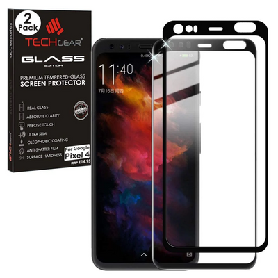 TECHGEAR Pixel 4 Tempered Glass Screen Protector, GLASS Edition [9H Hardness] [No-Bubble] Compatible with Google Pixel 4