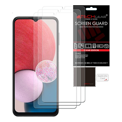 [3 Pack] TECHGEAR Screen Protectors Compatible with Samsung Galaxy A13, A22 5G, A23 5G, A32 5G, A04s, A03, A03s, A02s CLEAR Protector Cover Guards