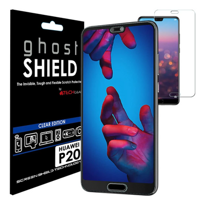 TECHGEAR Screen Protector to fit Huawei P20 [ghostSHIELD Edition] Reinforced Flexible TPU Screen Protector with Full Screen Coverage