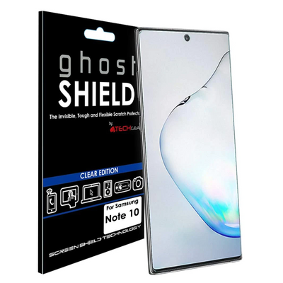 [Pack of 2] TECHGEAR Screen Protectors fit Samsung Galaxy Note 10 [ghostSHIELD Edition] Reinforced TPU film Screen Protector [FULL Screen Coverage]