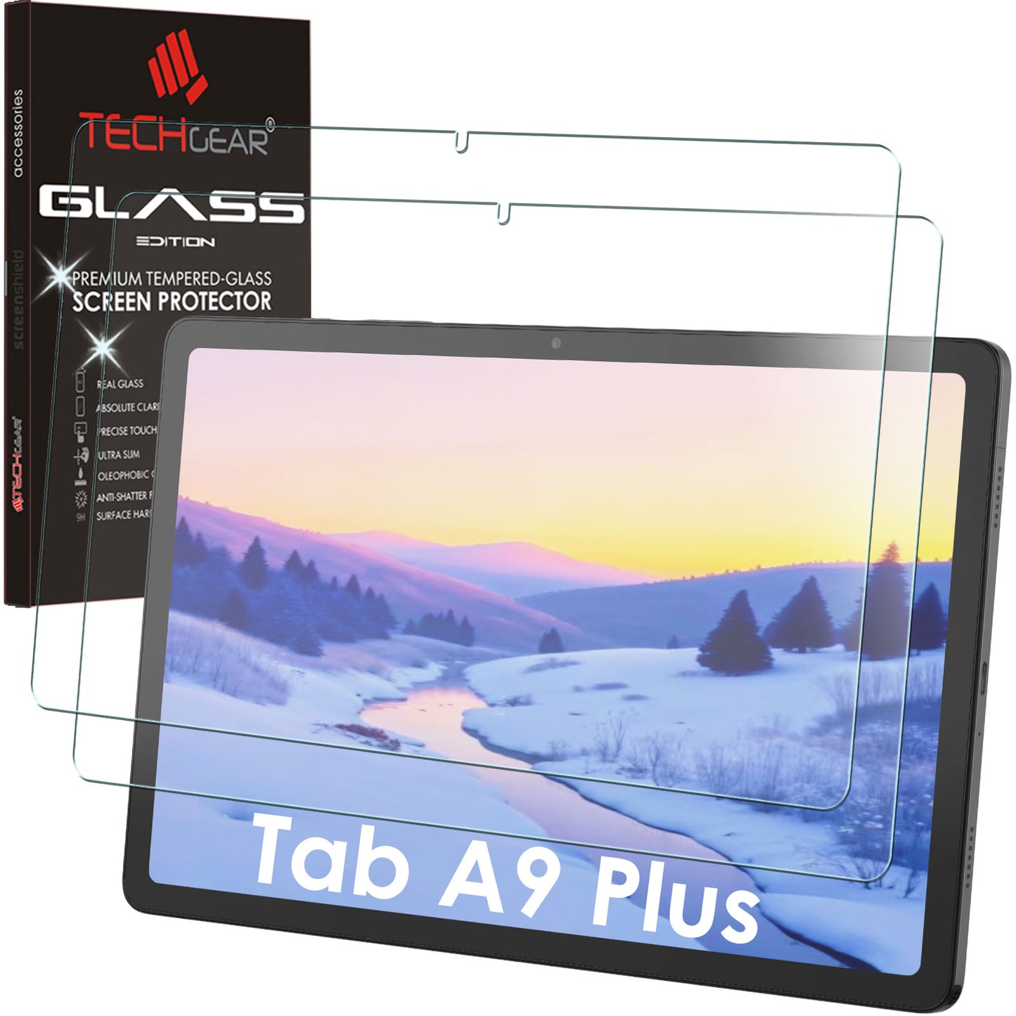 TECHGEAR Tempered Glass Screen Protector for Samsung Galaxy Tab A11 Plus / A9 Plus 11" (SM-X230/X236/X210/X215/X216) – 1/2 Pack
