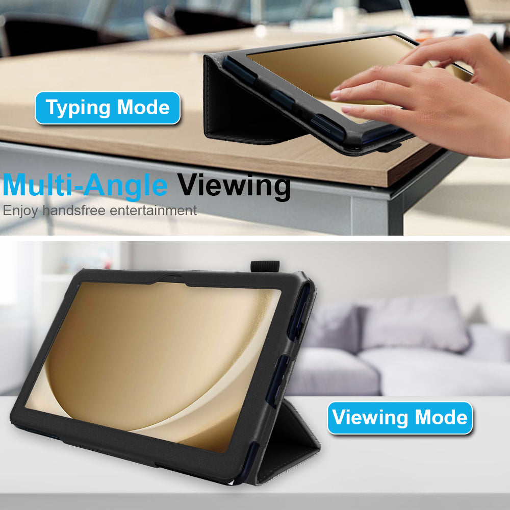 TECHGEAR Folio Case for Samsung Galaxy Tab A11+ & A9+ 11" (SM-X230/X236/X210/X215) – Leather Stand Cover with Hand Strap & Auto Sleep/Wake