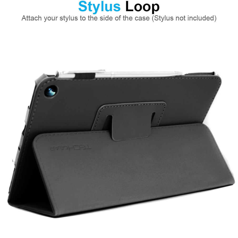 TECHGEAR Folio Case for Samsung Galaxy Tab A11+ & A9+ 11" (SM-X230/X236/X210/X215) – Leather Stand Cover with Hand Strap & Auto Sleep/Wake