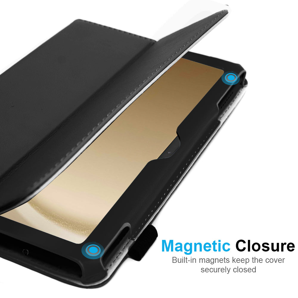TECHGEAR Folio Case for Samsung Galaxy Tab A11+ & A9+ 11" (SM-X230/X236/X210/X215) – Leather Stand Cover with Hand Strap & Auto Sleep/Wake