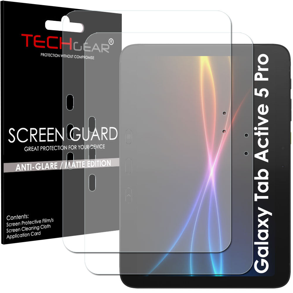 TECHGEAR Matte / Anti-Glare Screen Protector (2 Pack) for Samsung Galaxy Tab Active 5 Pro 10.1" (SM-X350 / SM-X356B) – AntiGlare Film, Scratch Protection for Field & Trade Use